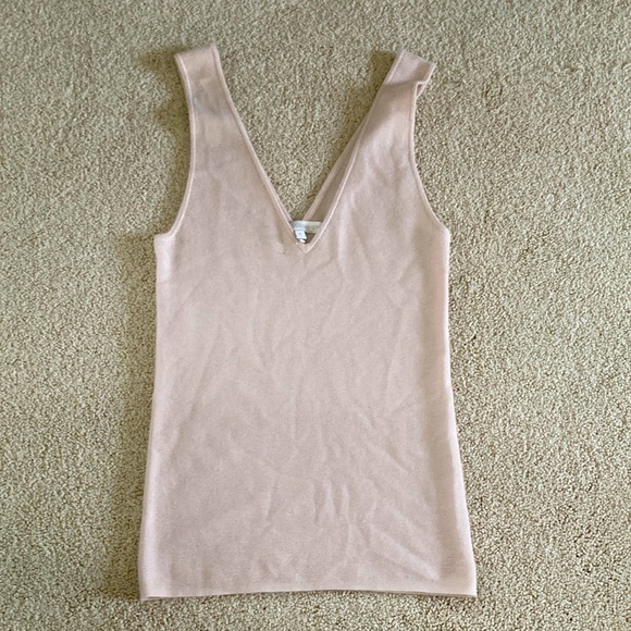 NakedCashmere V Neck Tank - Pale Pink - S - Picture 1 of 3